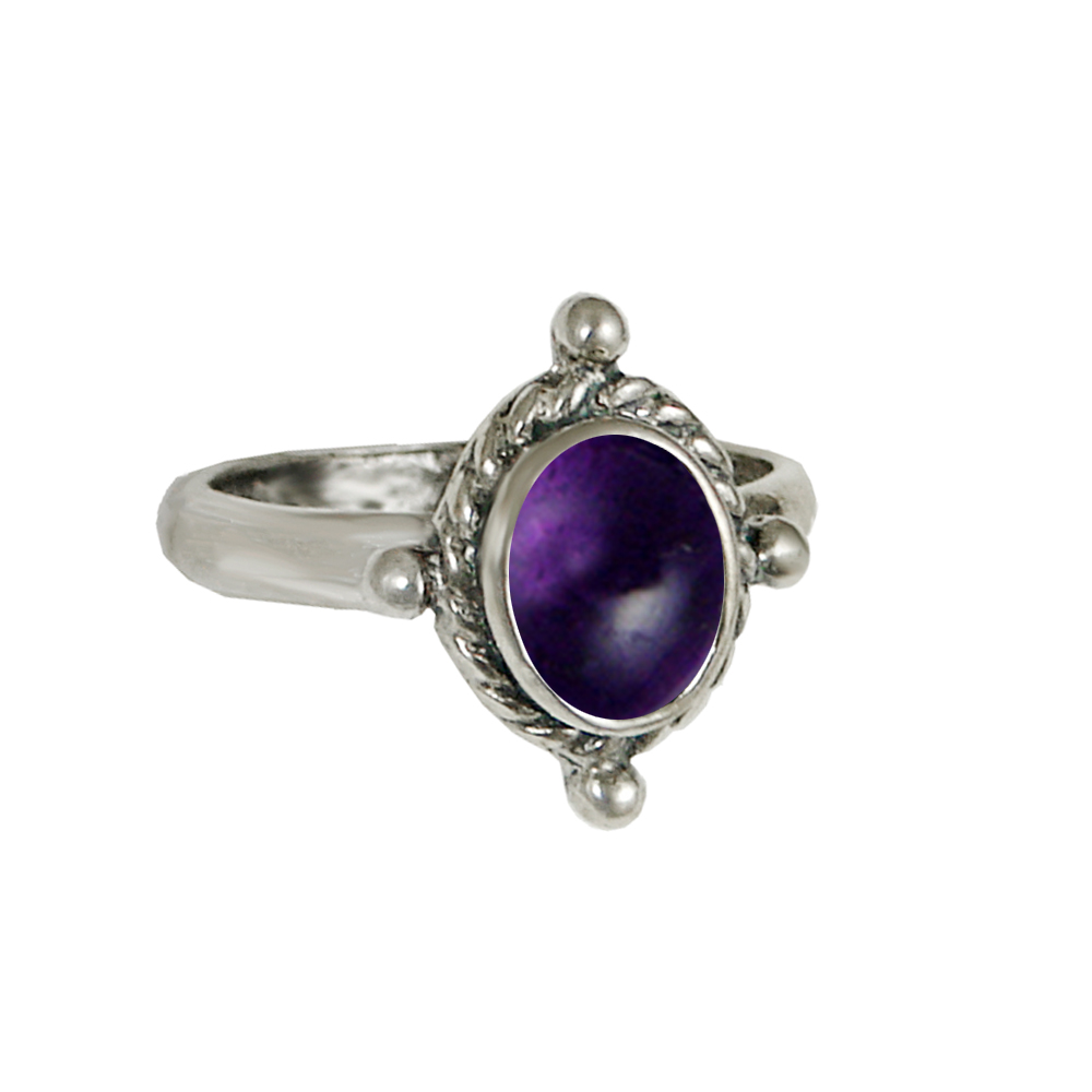 Sterling Silver Ring With Amethyst Size 9